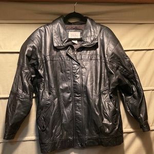 Vintage Neiman-Marcus 100% Leather Bomber Jacket  Style Size L